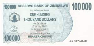100000 Dollars Zimbabwe p.48b 2007